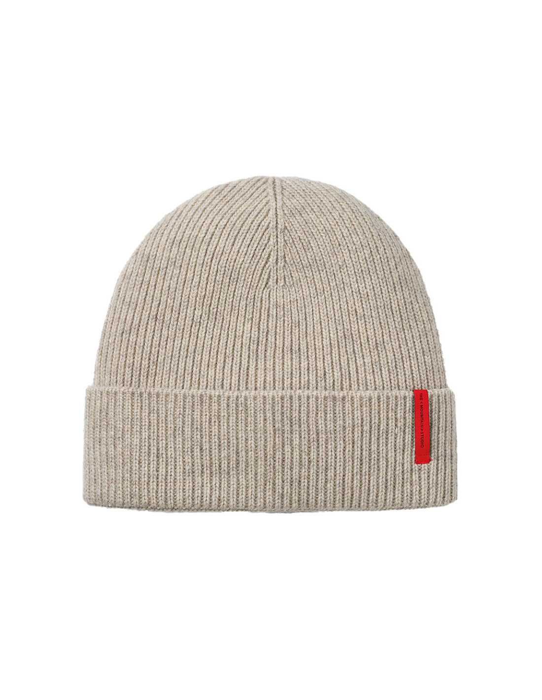 CASHMERE MIX RIB BEANIE