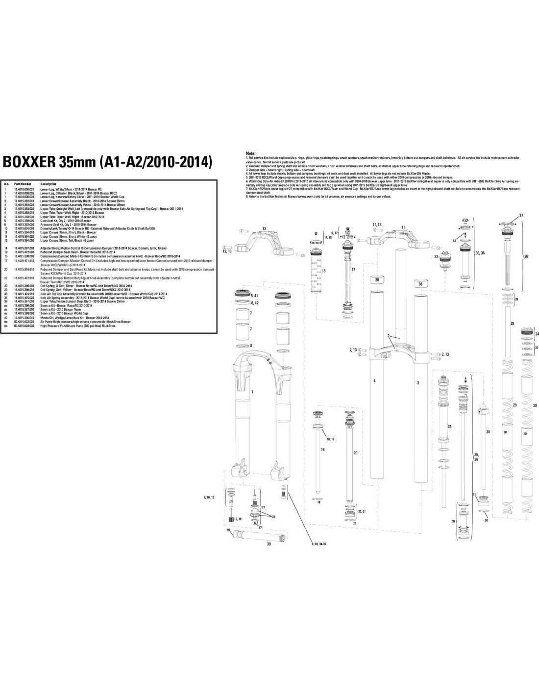 RS REC KIT MANTENIMIENTO BOXXER WC  2010 