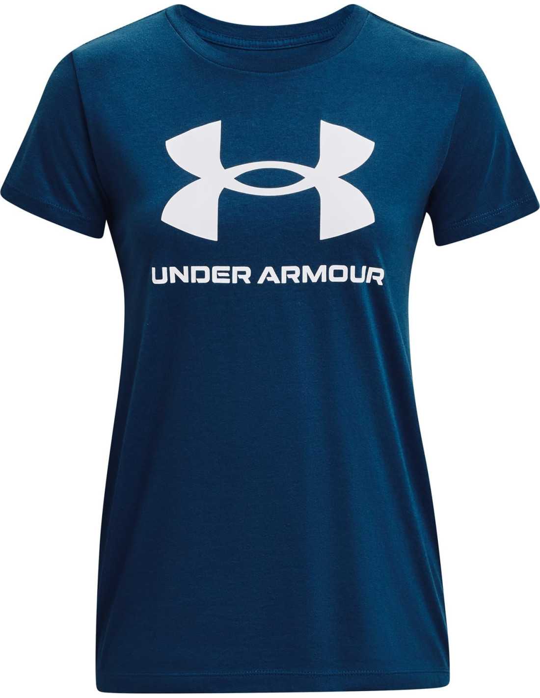 UA W SPORTSTYLE LOGO SS-BLU