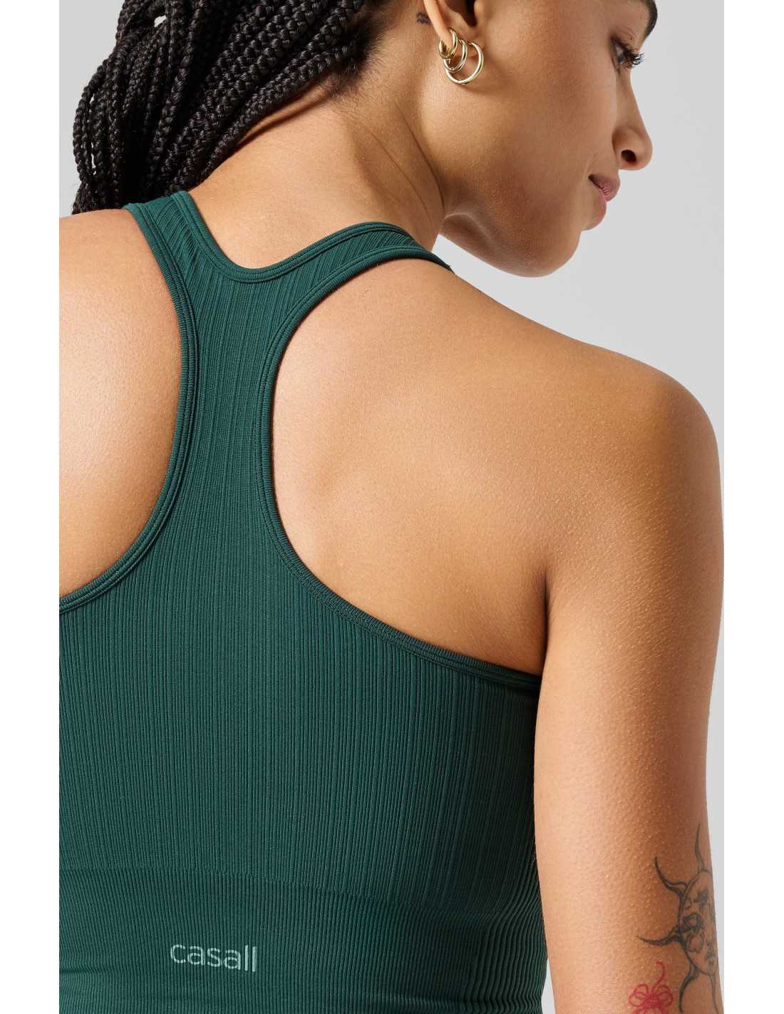 MULTI RIB SEAMLESS PADDED SPORTS TOP