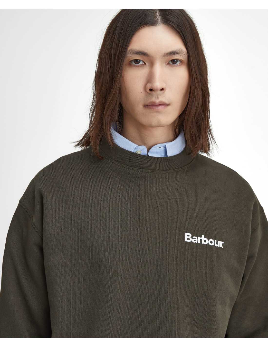 BARBOUR BRUSHED NICHOLAS OS CREW NECK SWEATSHIRT