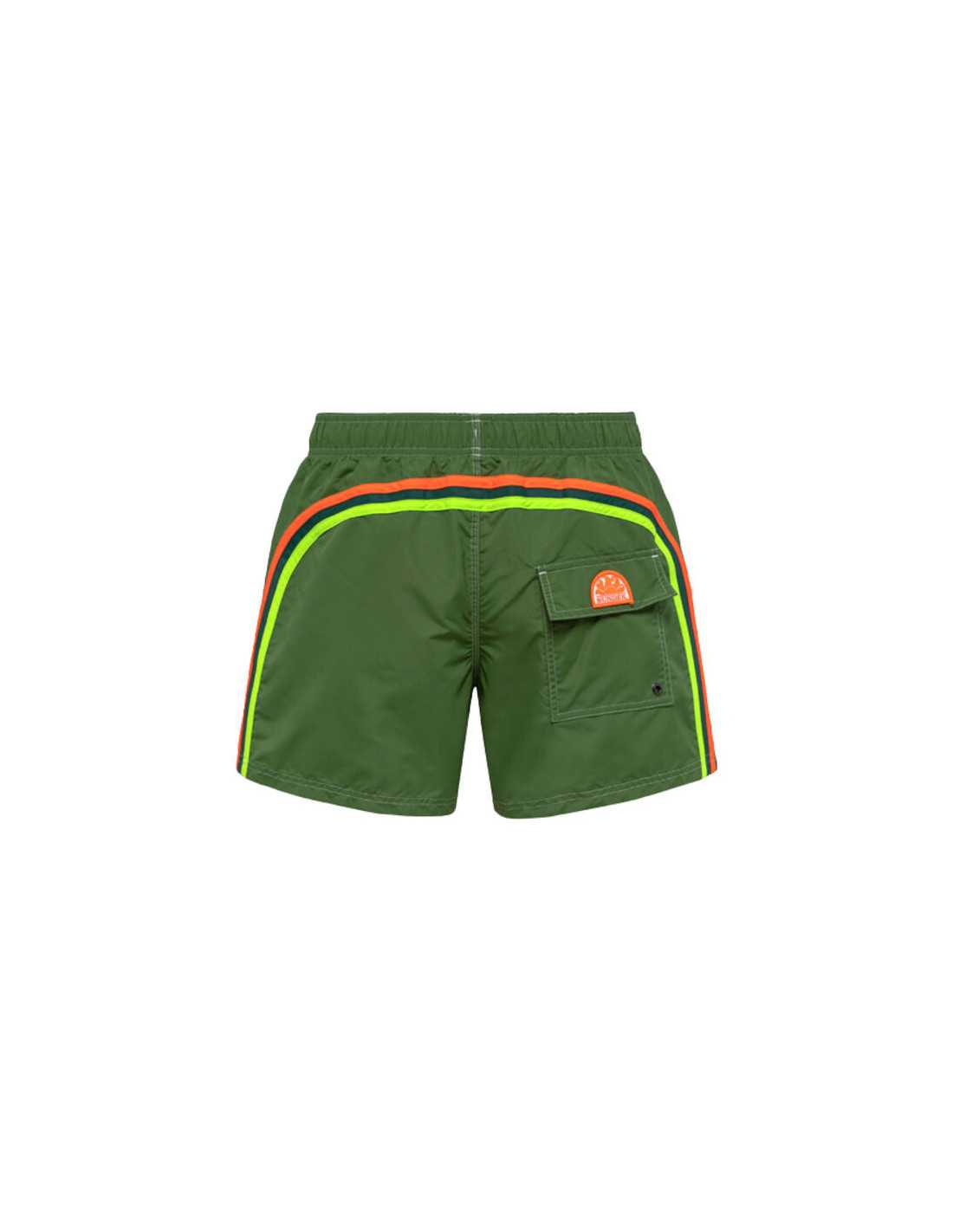 ELASTIC WAIST SWIM TRUNKS