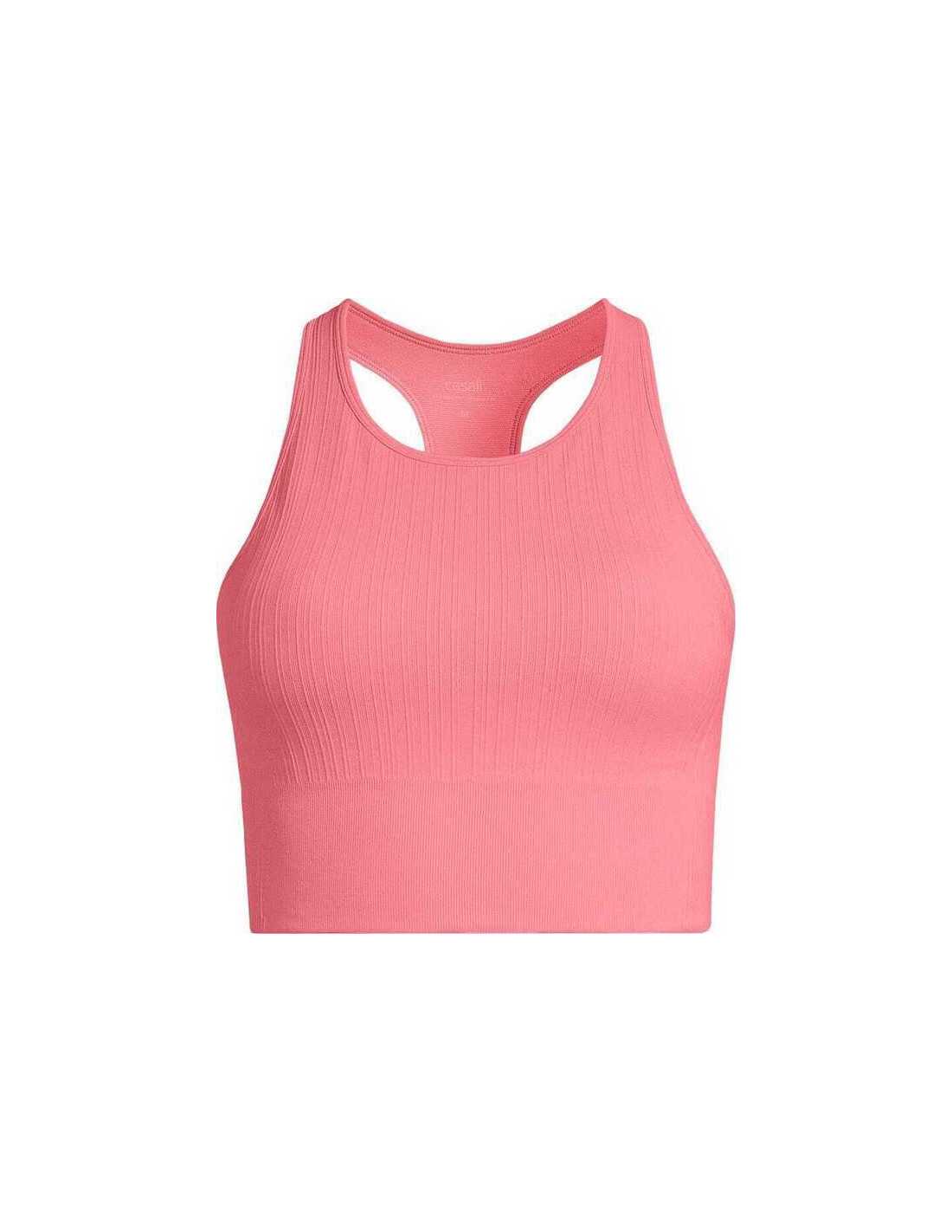 MULTI RIB SEAMLESS PADDED SPORTS TOP