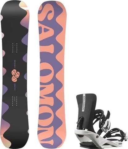 Pack Board + Fixations SALOMON SNOWBOARDS BOARD SET OH YEAH GROM+RHYTHM JR WHITE