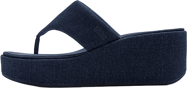 Sandales FITFLOP PLATFORMS DENIM WEDGE TOE-POST SANDALS