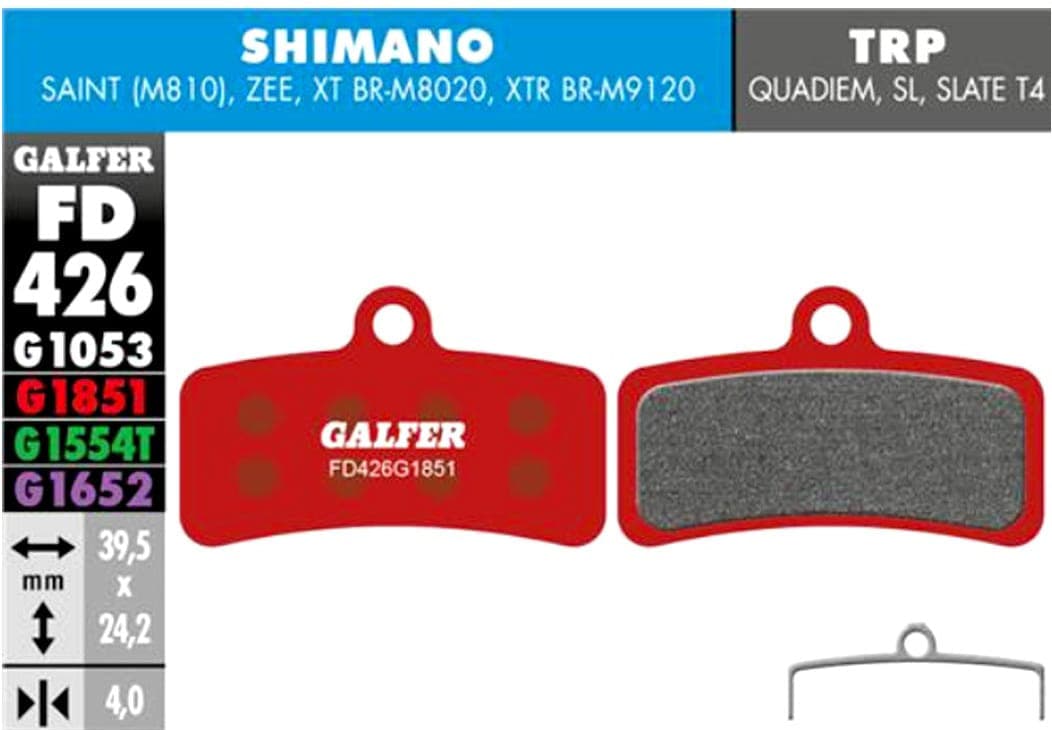 Brake and Lever GALFER MTB BRAKE PAD SHIMANO SAINT - ZEE - FD426G