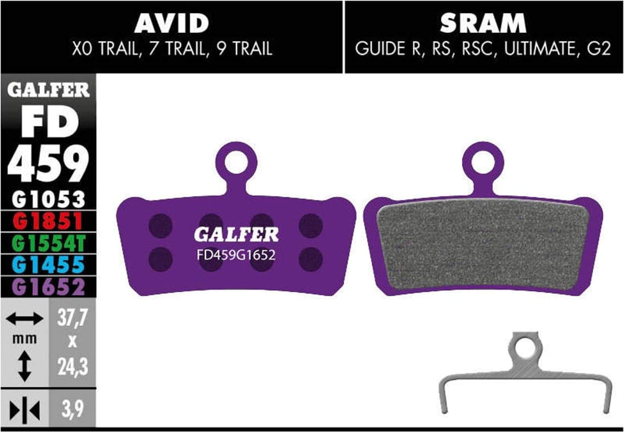 Brake and Lever GALFER E-BIKE BRAKE PAD SRAM GUIDE AVID XO TRAI - FD459G
