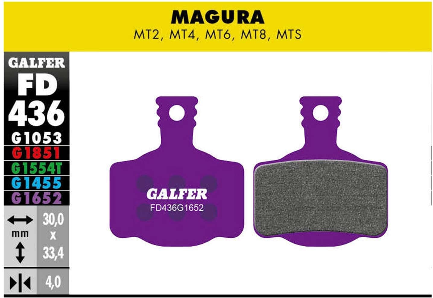 Freno y Mando GALFER E-BIKE BRAKE PAD MAGURA MT2 MT4 MT6 MT8 MTS - FD436G