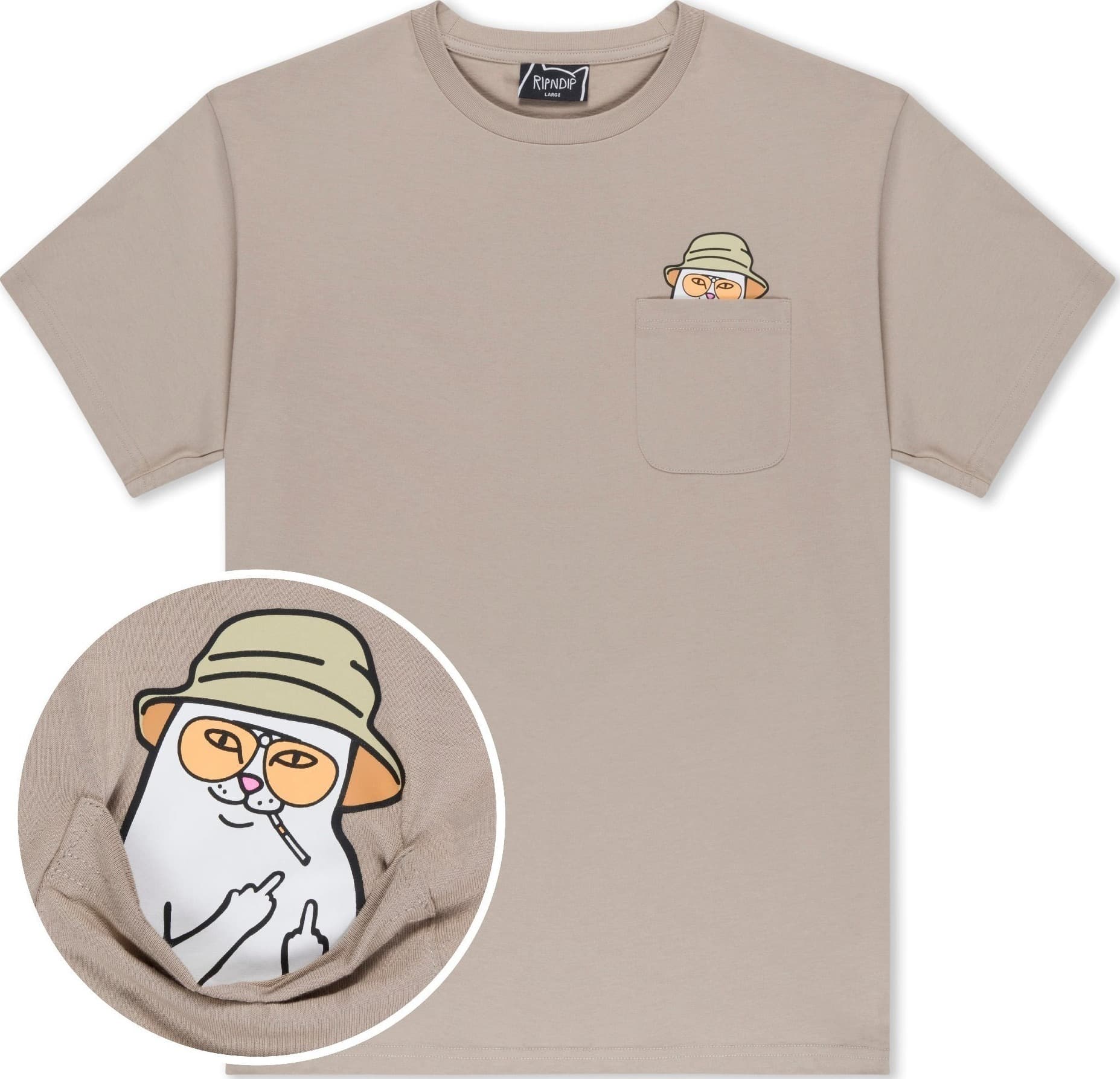 Maglietta RIPNDIP NERMAL S THOMPSON POCKET TEEN TAN
