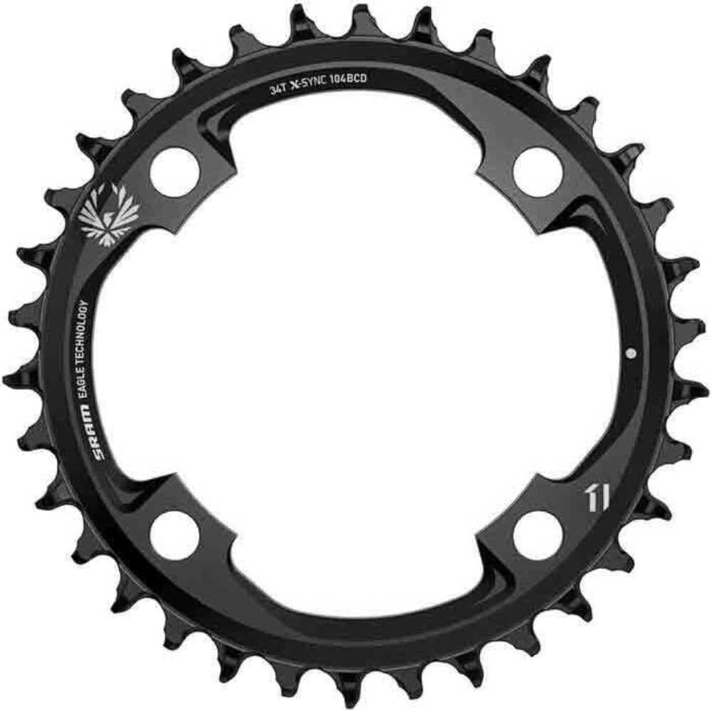 Accessory and Replacement SRAM X-SYNC 12/11V EAGLE 34D 104BCD BLK CHAINRING